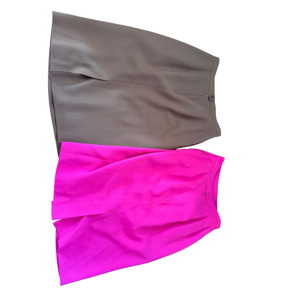 Vintage Skirt Bundle Rena Rowan Brown Wool & Talbots Pink Pencil Skirts Size 4 - Picture 5 of 6